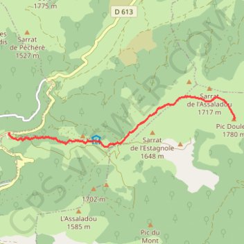 Itinéraire Pic Doulent, distance, dénivelé, altitude, carte, profil, trace GPS