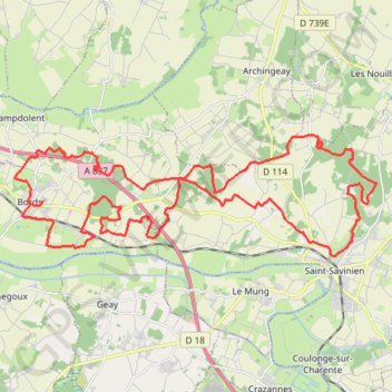 Itinéraire Bords 43 kms, distance, dénivelé, altitude, carte, profil, trace GPS