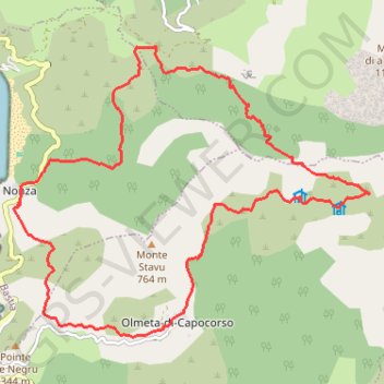 Itinéraire Balade au dessus de Nonza, distance, dénivelé, altitude, carte, profil, trace GPS