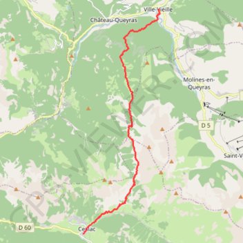 Itinéraire 1-De Ville Vieille à Ceillac (Q1), distance, dénivelé, altitude, carte, profil, trace GPS