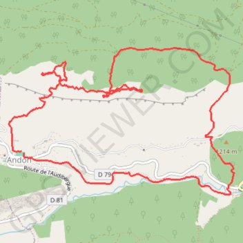 Itinéraire Andon - les Crêtes - les Pivoines, distance, dénivelé, altitude, carte, profil, trace GPS