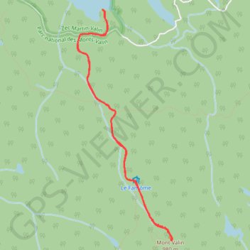 Itinéraire Mont Valin - La vallée des fantômes, distance, dénivelé, altitude, carte, profil, trace GPS