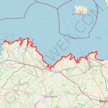 Itinéraire Mont Saint-Michel - Tregastel, distance, dénivelé, altitude, carte, profil, trace GPS
