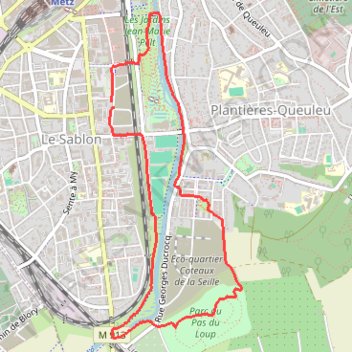 Itinéraire Metz, Sablon - Pas-du-Loup, distance, dénivelé, altitude, carte, profil, trace GPS