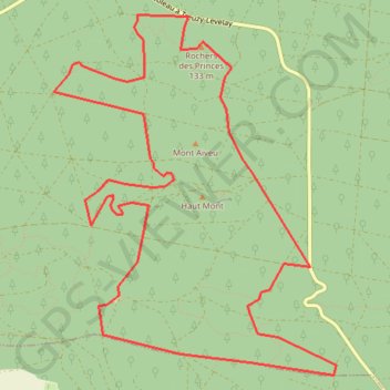 Itinéraire Carrefour du Prince, distance, dénivelé, altitude, carte, profil, trace GPS