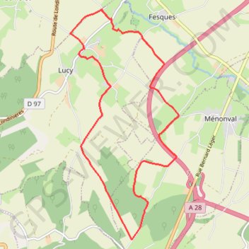 Itinéraire La forêt de Ménonval - Lucy, distance, dénivelé, altitude, carte, profil, trace GPS