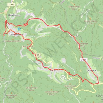 Itinéraire Autour du rocher du Dabo, distance, dénivelé, altitude, carte, profil, trace GPS