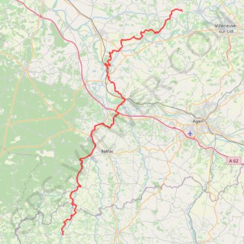 Itinéraire GR654 Randonnée de Pinel-Hauterive (Lot-et-Garonne) à Montréal (Gers), distance, dénivelé, altitude, carte, profil, trace GPS