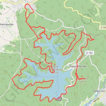 Itinéraire Tour du lac de Pierre Percée, distance, dénivelé, altitude, carte, profil, trace GPS