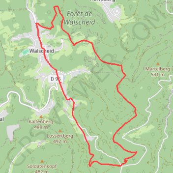 Itinéraire Circuit du Cimetière gallo-romain - Walscheid, distance, dénivelé, altitude, carte, profil, trace GPS