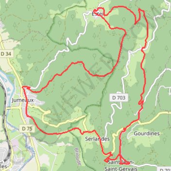 Itinéraire Chapelle Saint Jean Saint Gervais Livradois, distance, dénivelé, altitude, carte, profil, trace GPS