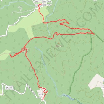 Itinéraire Montagne de la Fage en traversée de St Roman de Codières à Cézas, distance, dénivelé, altitude, carte, profil, trace GPS