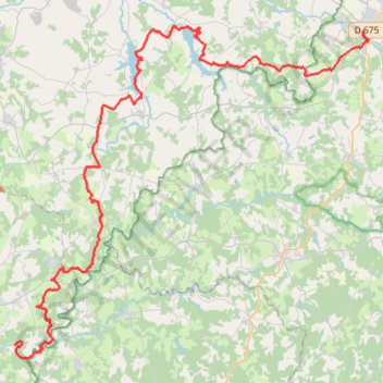 Itinéraire TCH J1 Eymouthiers - Rochechouart, distance, dénivelé, altitude, carte, profil, trace GPS