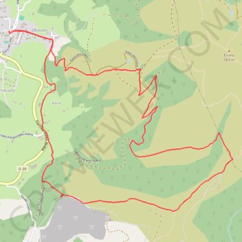 Itinéraire Chapelle de l'Aubépine d'Aïnhoa en passant par la ferme Murruaenea, distance, dénivelé, altitude, carte, profil, trace GPS