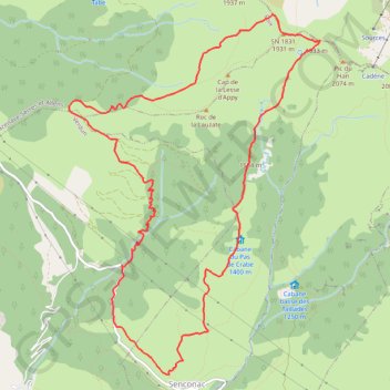 Itinéraire Col et Pic du Han depuis Sanconac, distance, dénivelé, altitude, carte, profil, trace GPS