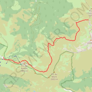 Itinéraire Traversee Tos Hautacam, distance, dénivelé, altitude, carte, profil, trace GPS
