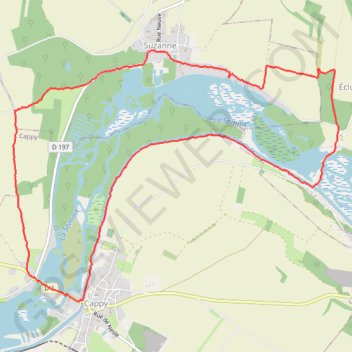 Itinéraire Les Marais de Suzanne - Cappy, distance, dénivelé, altitude, carte, profil, trace GPS