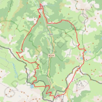 Itinéraire Haute vallée d'Aspe, distance, dénivelé, altitude, carte, profil, trace GPS
