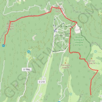 Itinéraire Raquettes depuis engins, distance, dénivelé, altitude, carte, profil, trace GPS