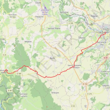 Itinéraire 01-Le Puy en Velay_St Privat d'Allier, distance, dénivelé, altitude, carte, profil, trace GPS