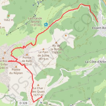 Itinéraire Roc d'Enfer - Sommet E, distance, dénivelé, altitude, carte, profil, trace GPS