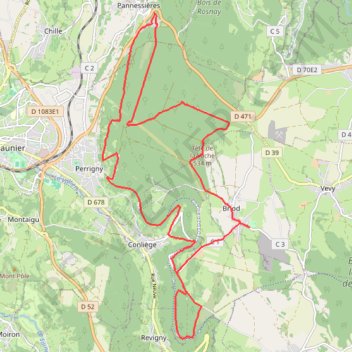 Itinéraire Entre Lacs et Vignobles - La Haute Roche, distance, dénivelé, altitude, carte, profil, trace GPS