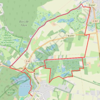 Itinéraire Circuits autour de Rieulay, distance, dénivelé, altitude, carte, profil, trace GPS