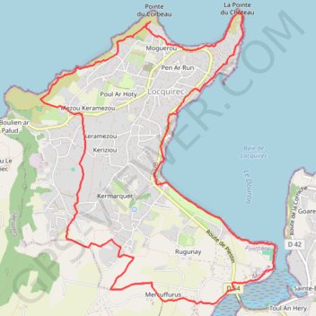 Itinéraire Locquirec "entre terre et mer", distance, dénivelé, altitude, carte, profil, trace GPS