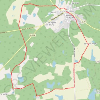 Itinéraire Yvoy-le-Marron, distance, dénivelé, altitude, carte, profil, trace GPS
