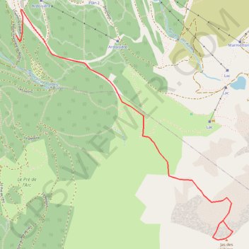 Itinéraire Jas des Lièvres, distance, dénivelé, altitude, carte, profil, trace GPS