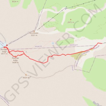 Itinéraire Erciyès (Turquie), distance, dénivelé, altitude, carte, profil, trace GPS