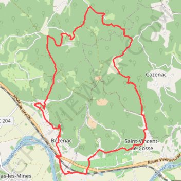 Itinéraire Randonnée près du Coustaty - Saint Vincent de Cosse, distance, dénivelé, altitude, carte, profil, trace GPS