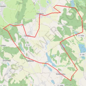 Itinéraire Optevoz grivoux soleymieu, distance, dénivelé, altitude, carte, profil, trace GPS
