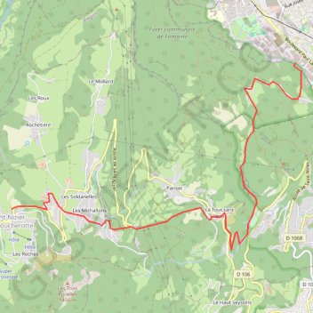 Itinéraire Grenoble vercors, distance, dénivelé, altitude, carte, profil, trace GPS