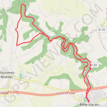 Itinéraire Boucle au départ de Belle-Isle-en-Terre, distance, dénivelé, altitude, carte, profil, trace GPS