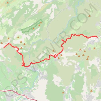 Itinéraire Grande Traversée de l'Hérault - de Roussières à La Font du Griffe, distance, dénivelé, altitude, carte, profil, trace GPS