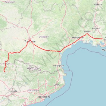 Itinéraire Etape 1 Domicile - Aínsa, Aínsa-Sobrarbe, distance, dénivelé, altitude, carte, profil, trace GPS