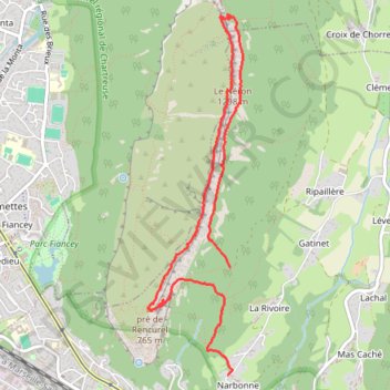 Itinéraire Néron, distance, dénivelé, altitude, carte, profil, trace GPS