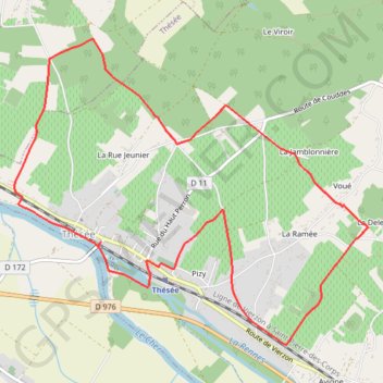 Itinéraire Archéologie et viticulture - Thésée, distance, dénivelé, altitude, carte, profil, trace GPS