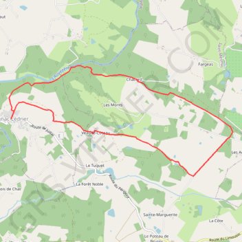 Itinéraire Sentier Les Bruyères du Puy des Ages à Savignac-Lédrier, distance, dénivelé, altitude, carte, profil, trace GPS