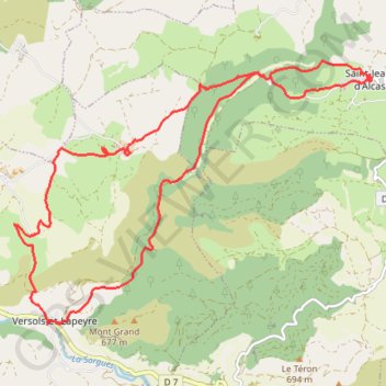 Itinéraire Versols à Hermilix via Saint-Jalcas, distance, dénivelé, altitude, carte, profil, trace GPS