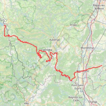 Itinéraire Jour 4 Auvergne Naussac-Fontanes à Grignan, distance, dénivelé, altitude, carte, profil, trace GPS