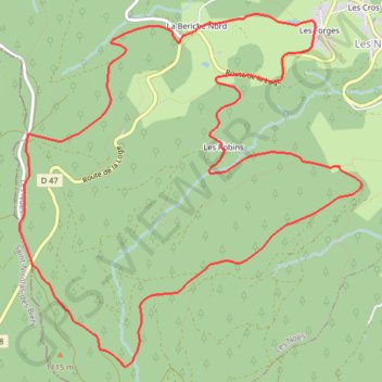 Itinéraire Les Grands Joncs - Les Noës, distance, dénivelé, altitude, carte, profil, trace GPS