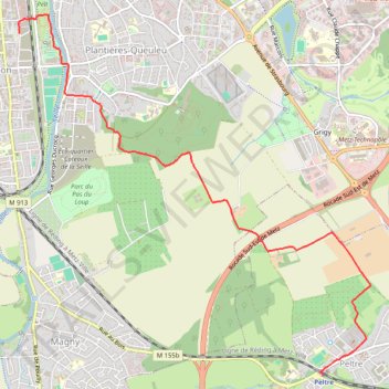 Itinéraire Peltre - Metz-Sablon, distance, dénivelé, altitude, carte, profil, trace GPS