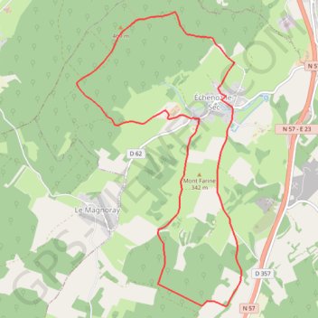 Itinéraire Le Mont du Chanois - Échenoz-le-Sec, distance, dénivelé, altitude, carte, profil, trace GPS