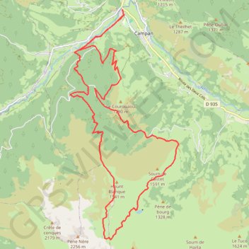 Itinéraire Boucle Campan-8502848, distance, dénivelé, altitude, carte, profil, trace GPS