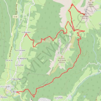 Itinéraire Colombier, distance, dénivelé, altitude, carte, profil, trace GPS