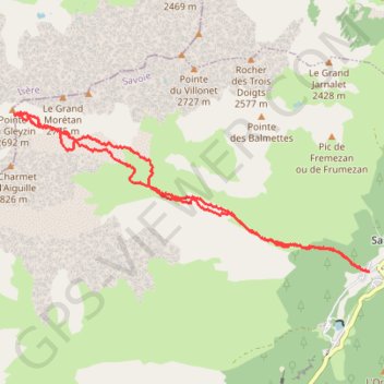Itinéraire Col du Gleyzin par le vallon des Roches, distance, dénivelé, altitude, carte, profil, trace GPS