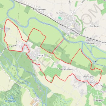 Itinéraire Circuit de Corcosse - Courcoury, distance, dénivelé, altitude, carte, profil, trace GPS