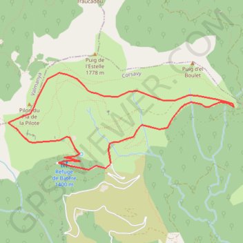 Itinéraire Rando Batere, distance, dénivelé, altitude, carte, profil, trace GPS